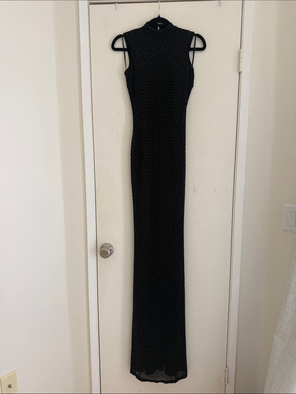 Fashion Nova Black Sleeveless High-Neck Maxi Dress size XS